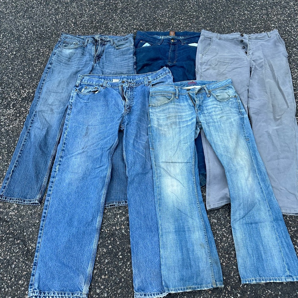 Men's Blue and Gray Jeans Collection